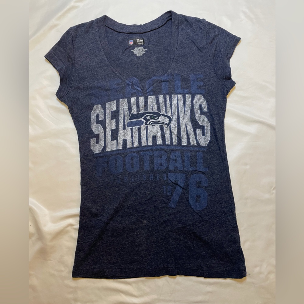 NFL Team Apparel size Medium Navy blue Seahawks v-neck shirt